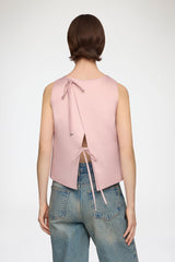 GANNI Sale Top in Pink Satin