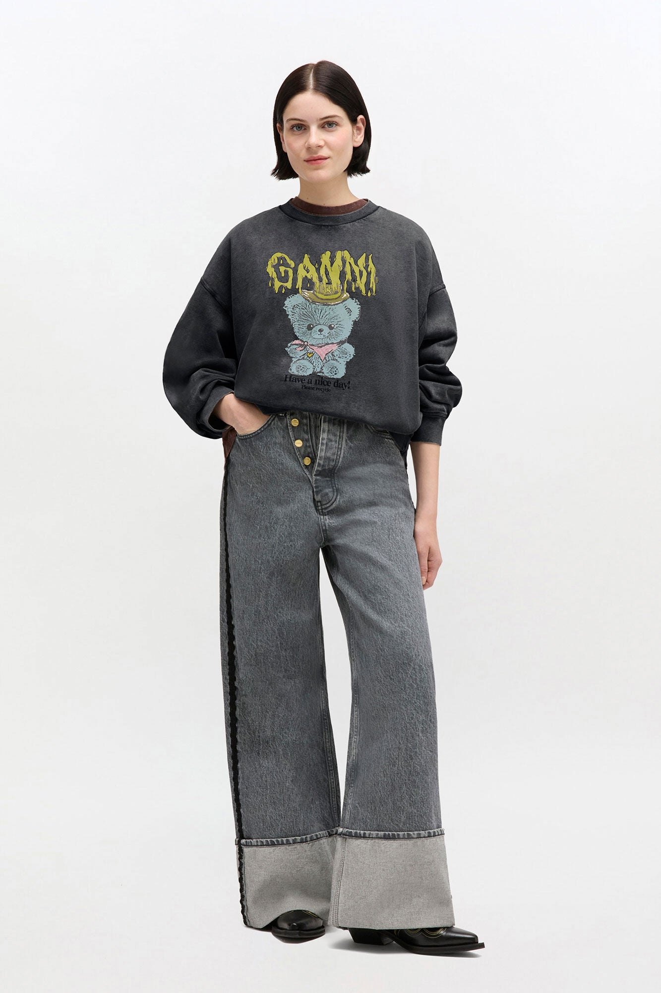 GANNI Discount Vintage Wash Sweatshirt