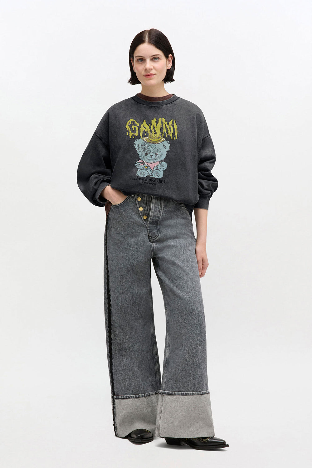 GANNI Discount Vintage Wash Sweatshirt