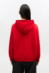 GANNI Outlet Red Graphic Cropped Hoodie