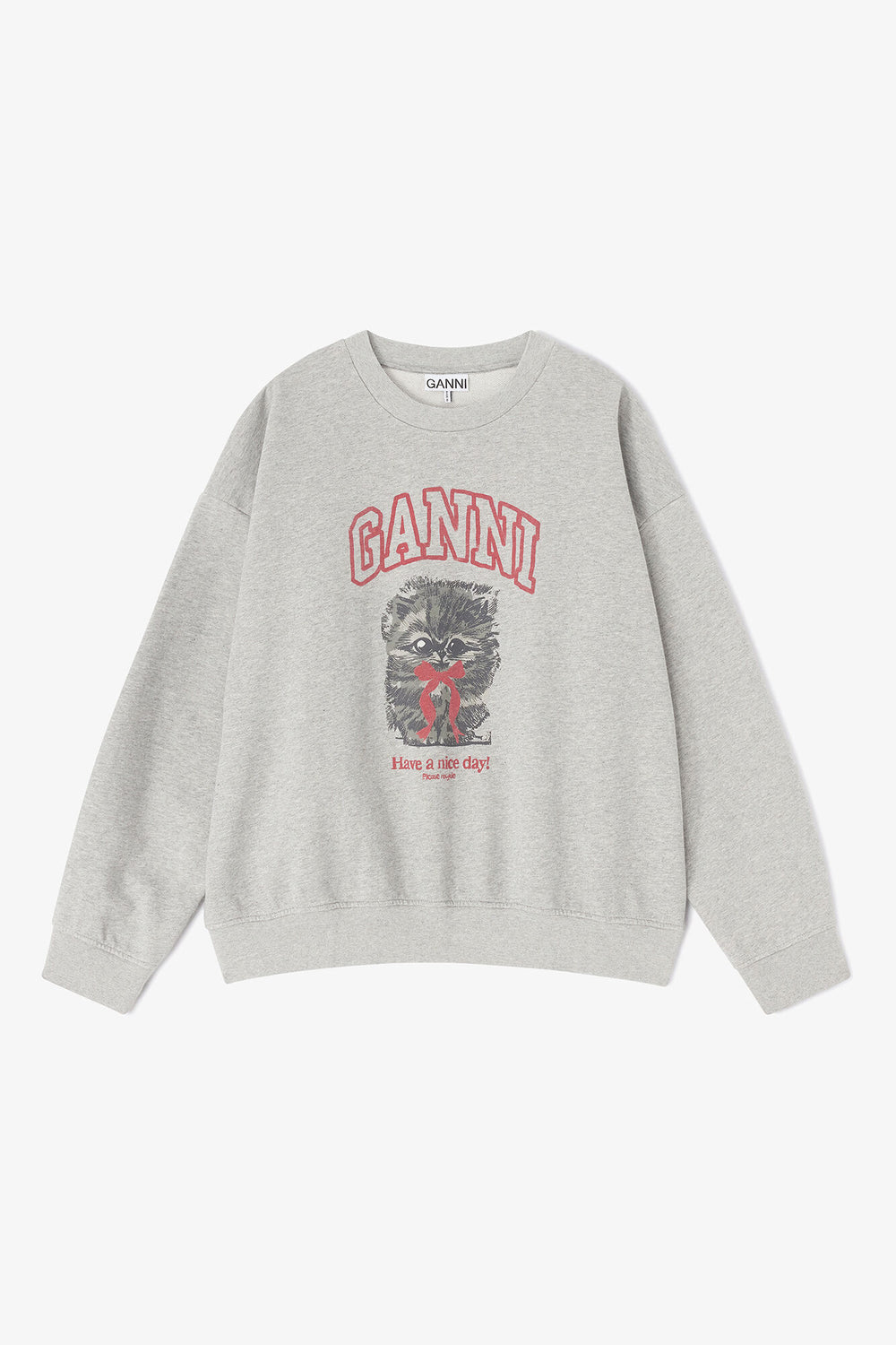 GANNI New Grey Kitty Sweatshirt