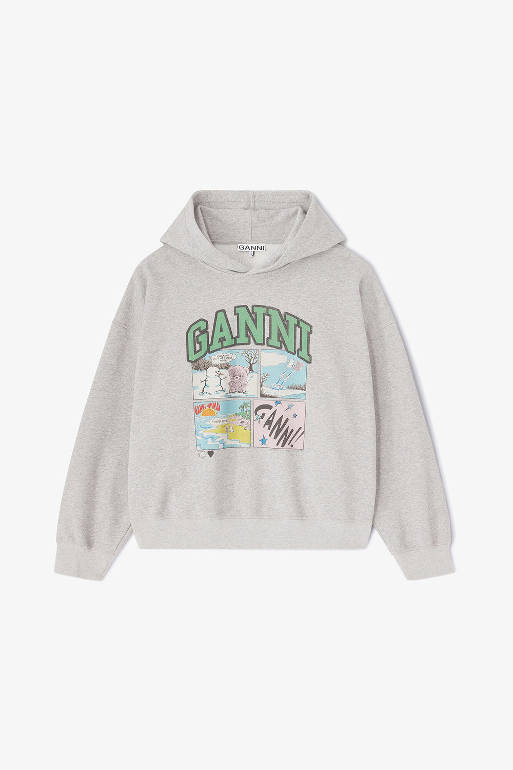 GANNI Online Grey Bear Comic Hoodie