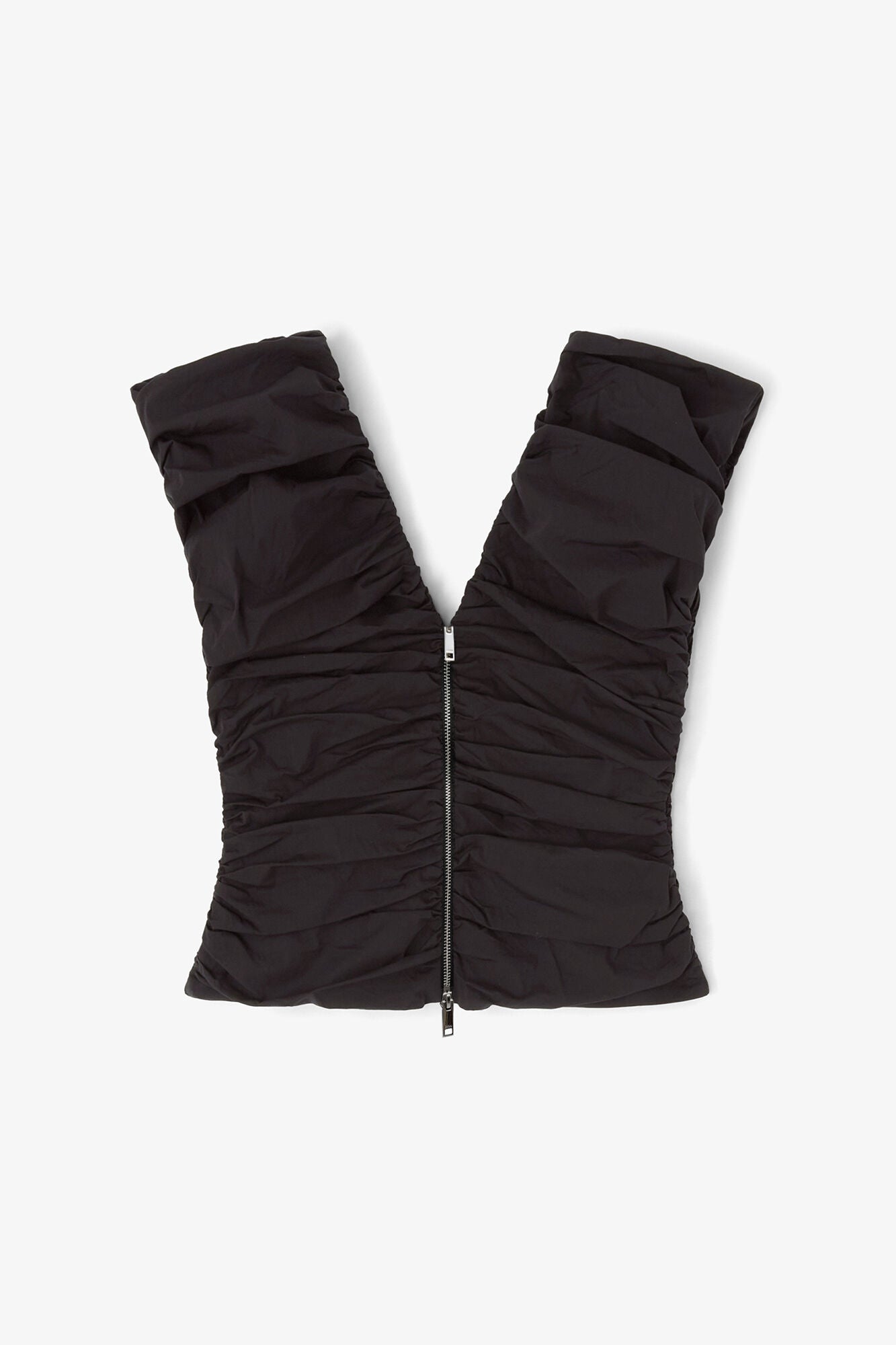 GANNI us Black Ruched Top