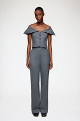 GANNI New Vest in Grey Wool Melange
