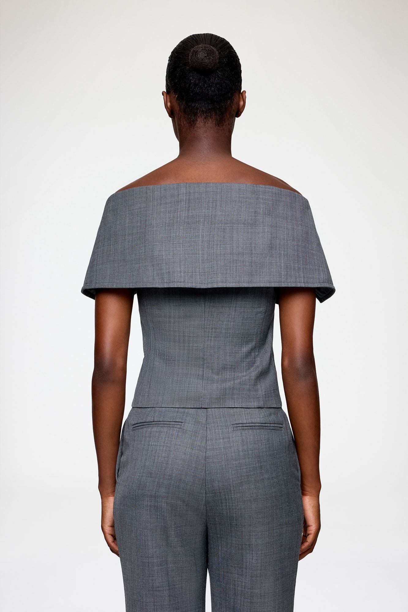 GANNI New Vest in Grey Wool Melange