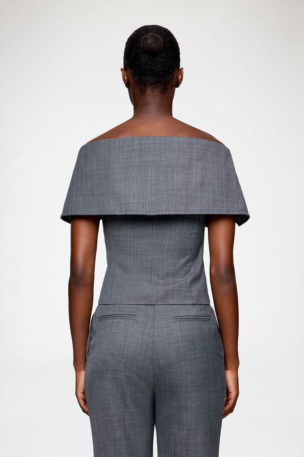 GANNI New Vest in Grey Wool Melange