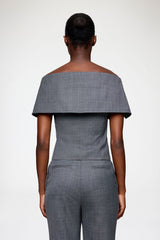 GANNI New Vest in Grey Wool Melange