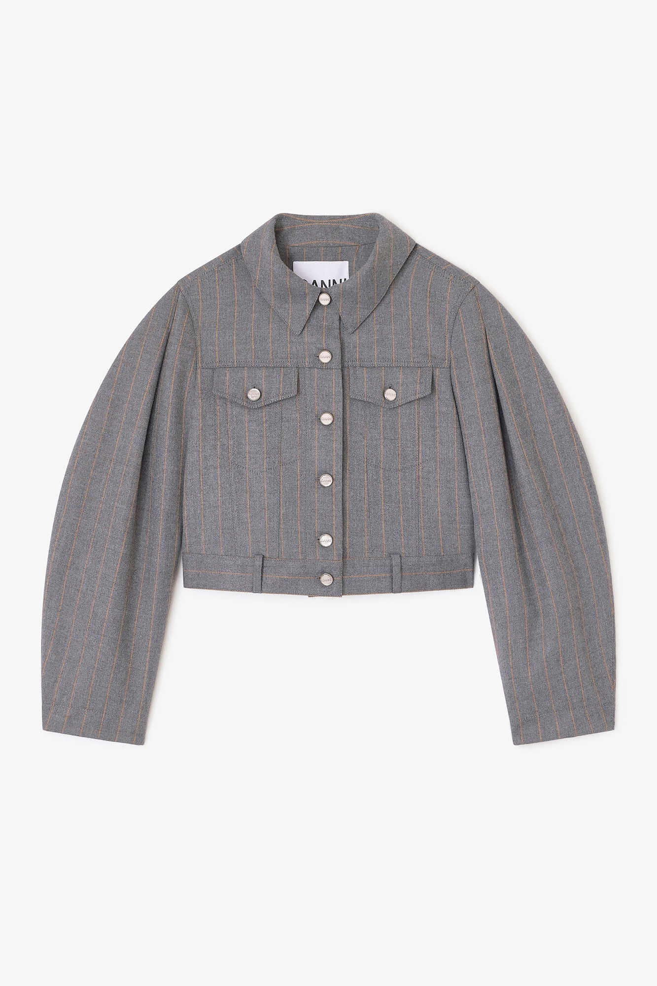 GANNI Discount Grey Stripe Jacket