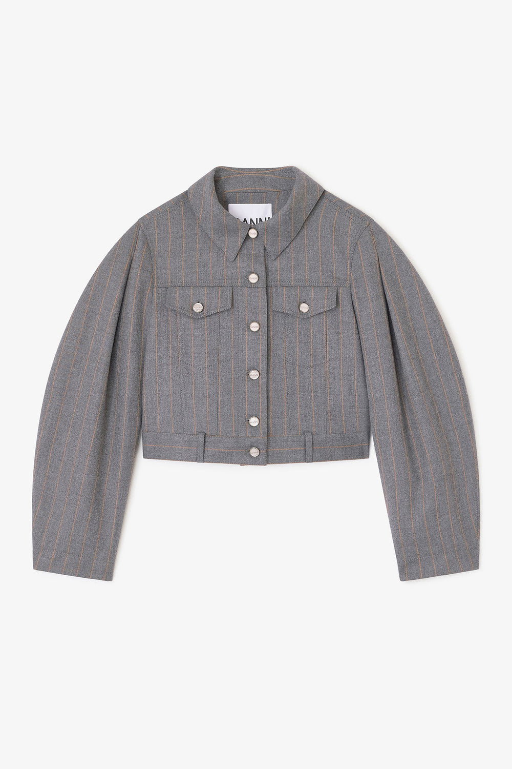 GANNI Discount Grey Stripe Jacket