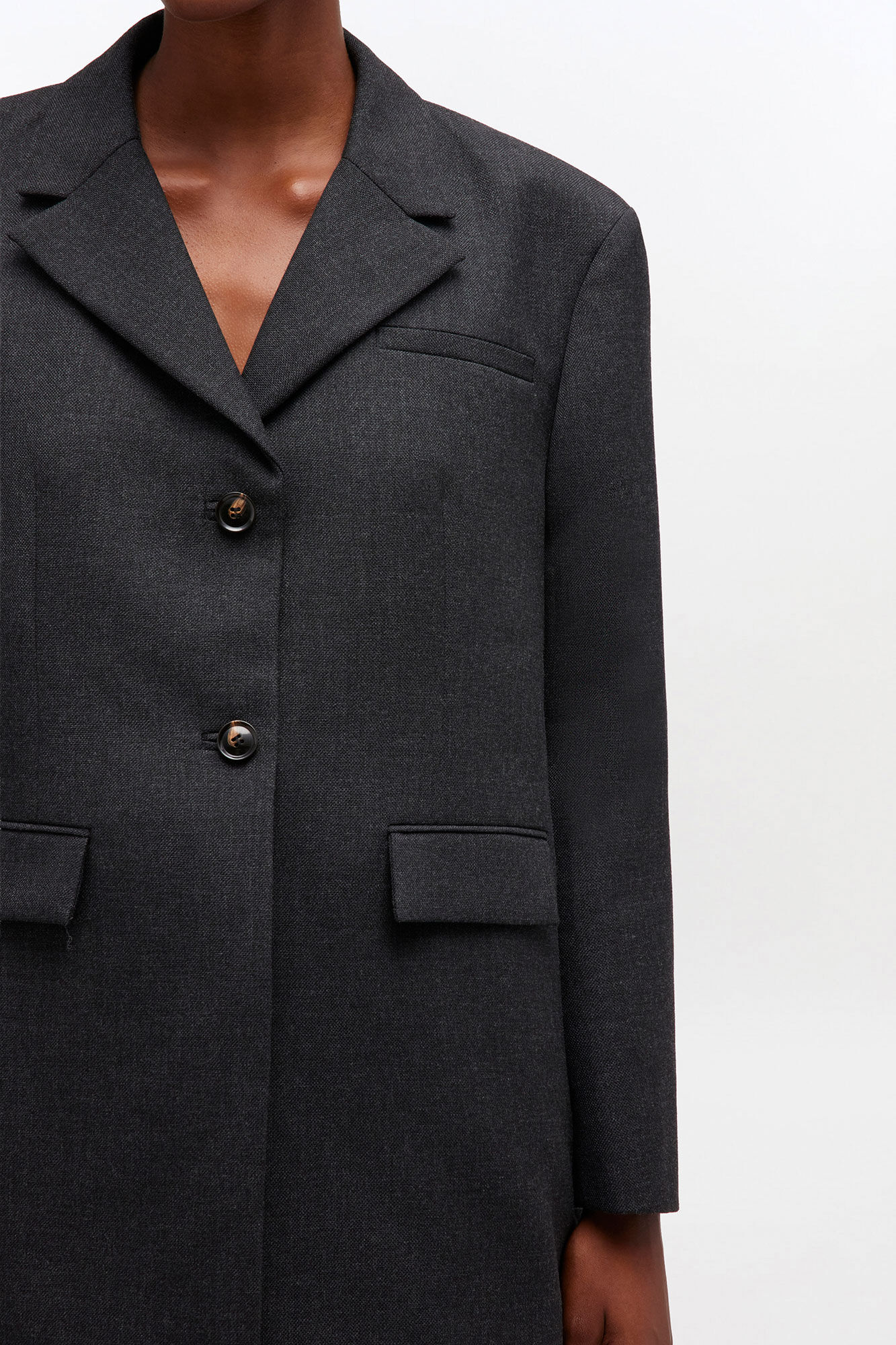 GANNI Outlet Grey Wool Suiting Blazer