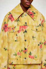 GANNI New Jacket in Printed Denim