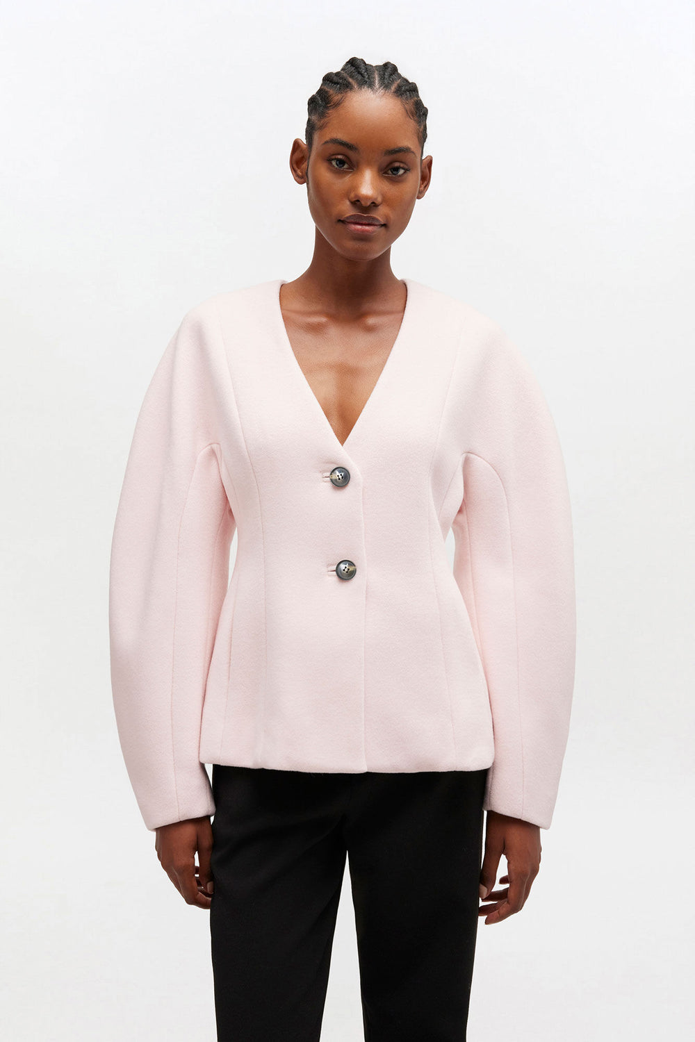 GANNI Discount Pink Wool Blazer