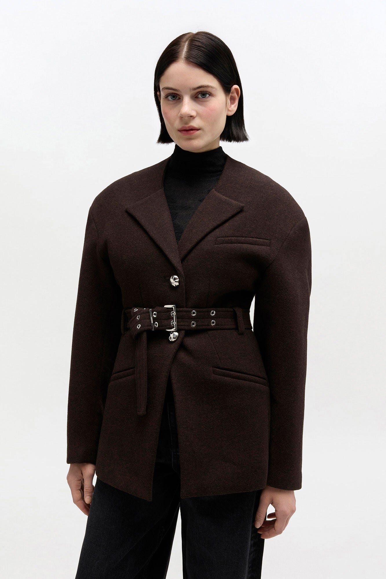GANNI On Sale Brown Wool Jacket
