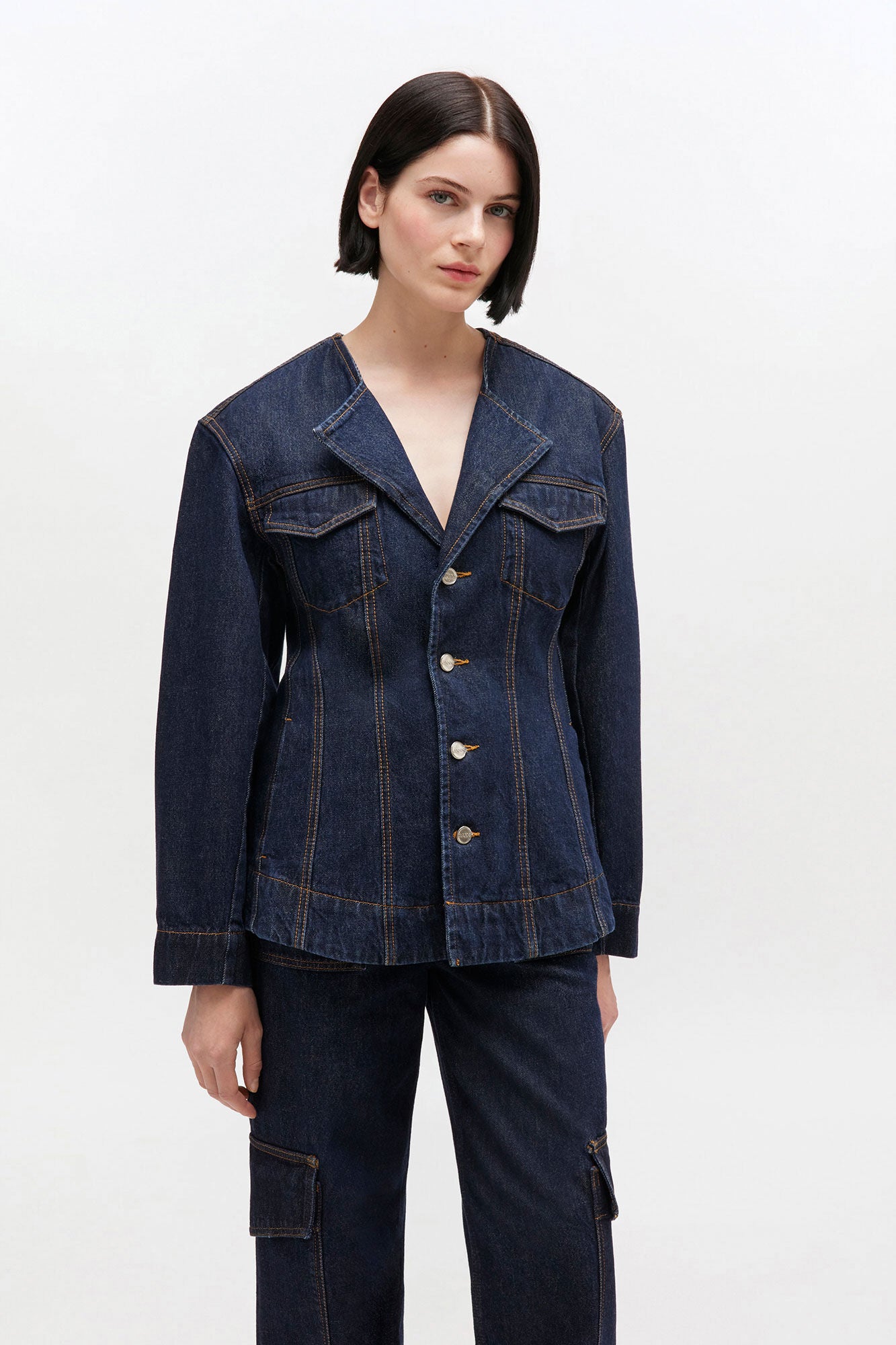 GANNI For Sale Dark Rinse Denim Blazer