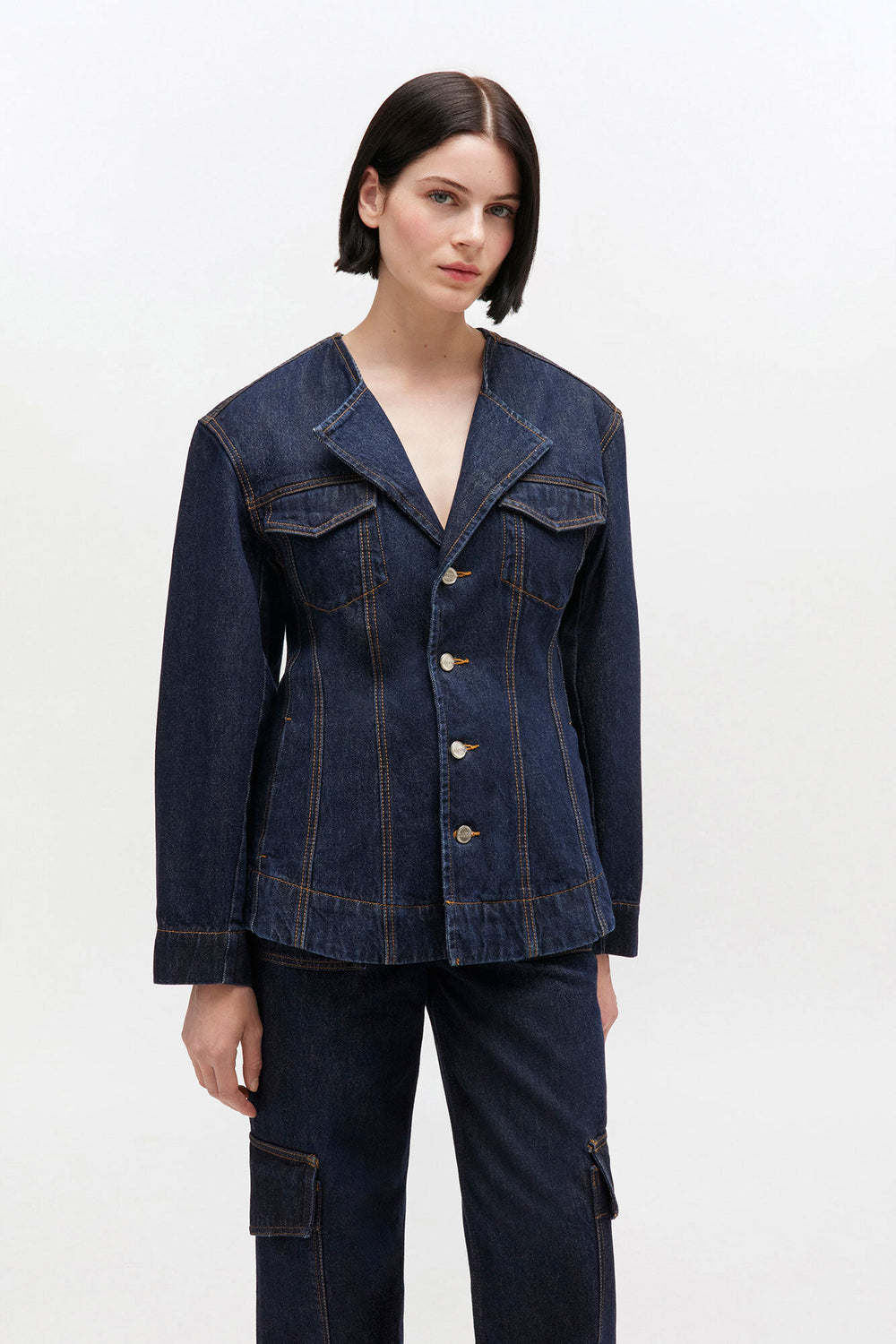 GANNI For Sale Dark Rinse Denim Blazer
