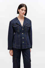 GANNI For Sale Dark Rinse Denim Blazer