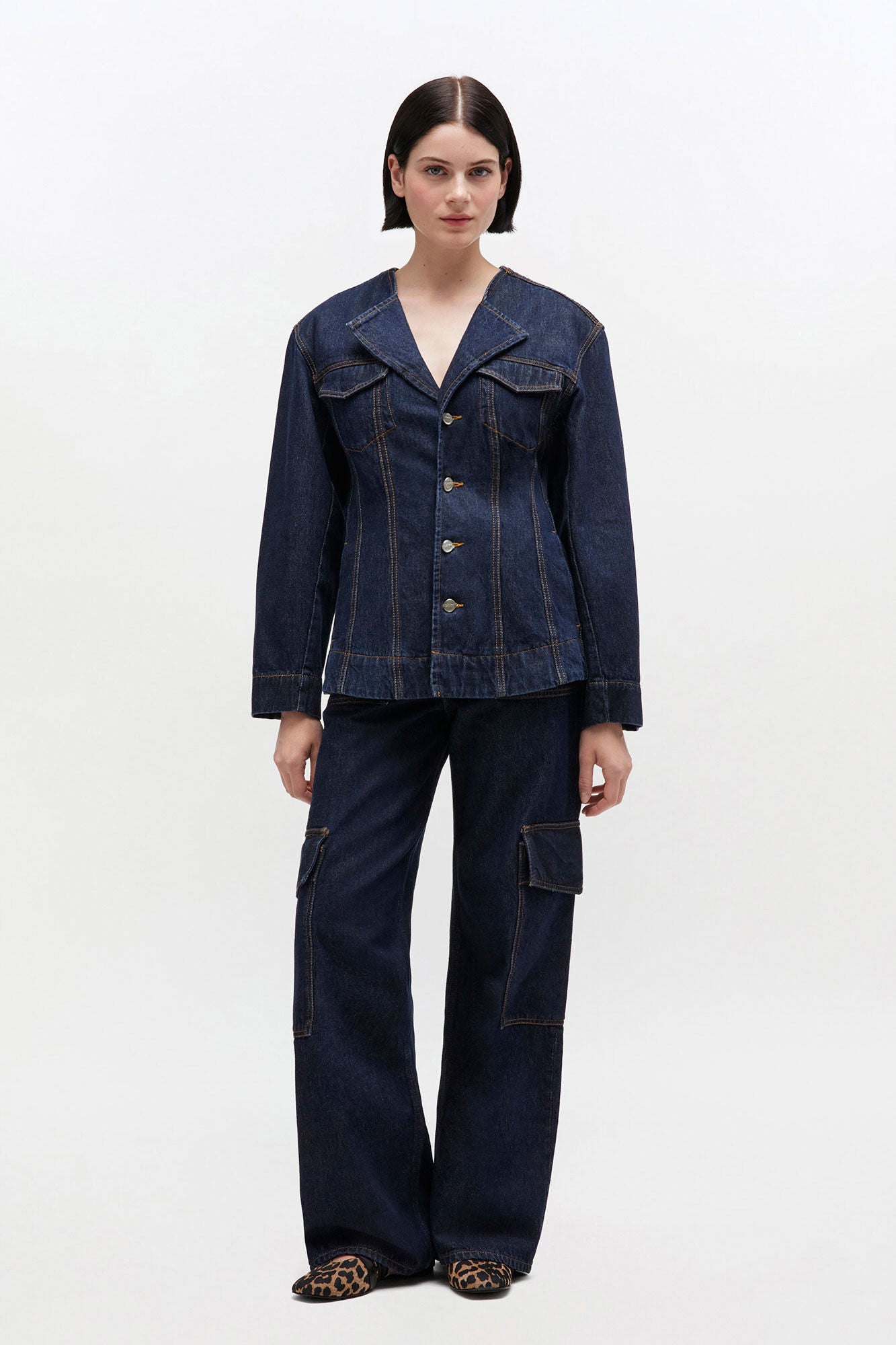 GANNI For Sale Dark Rinse Denim Blazer