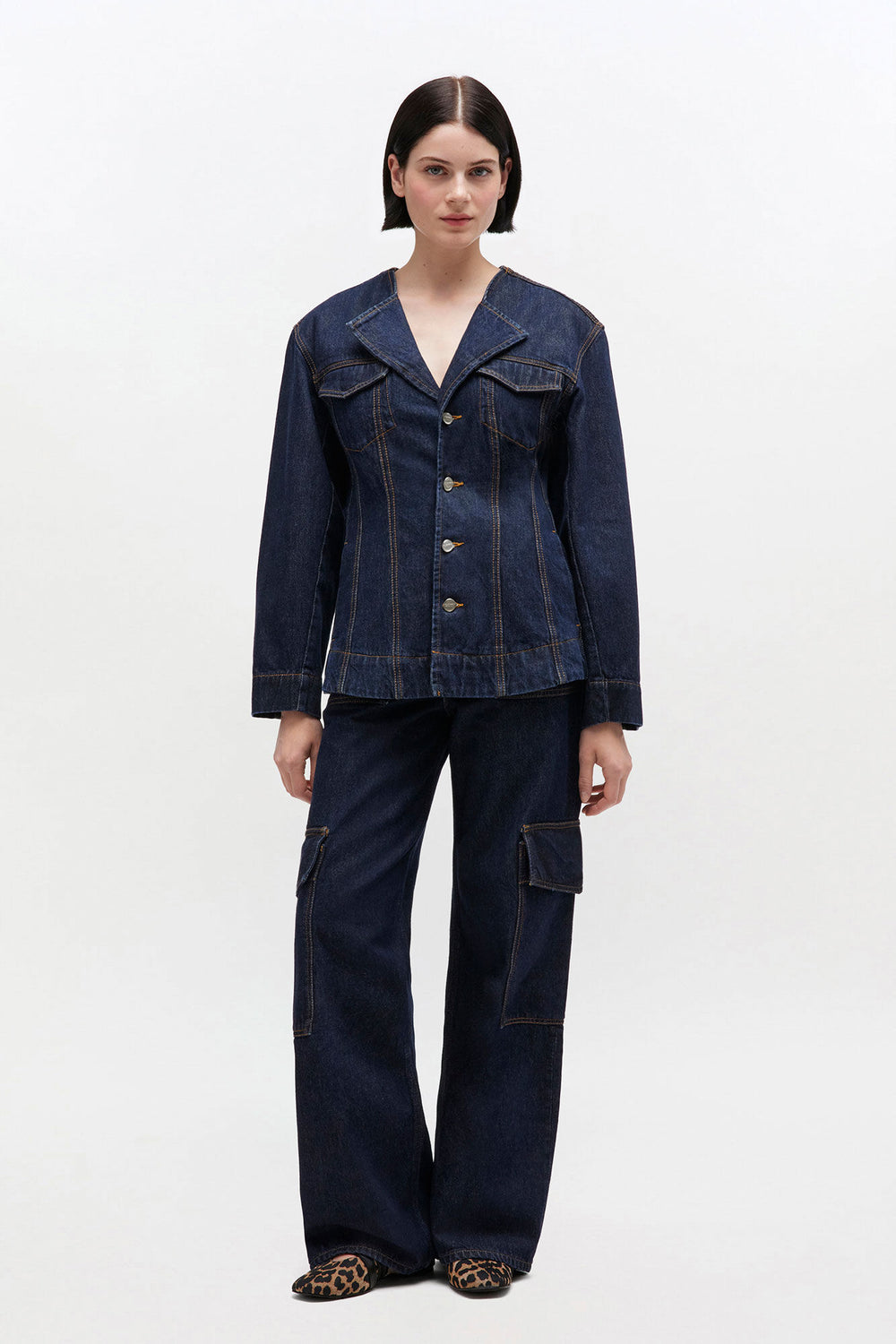 GANNI For Sale Dark Rinse Denim Blazer