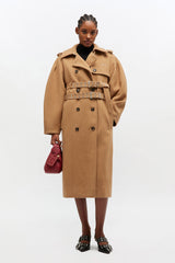 GANNI Outlet Wool Trench Coat