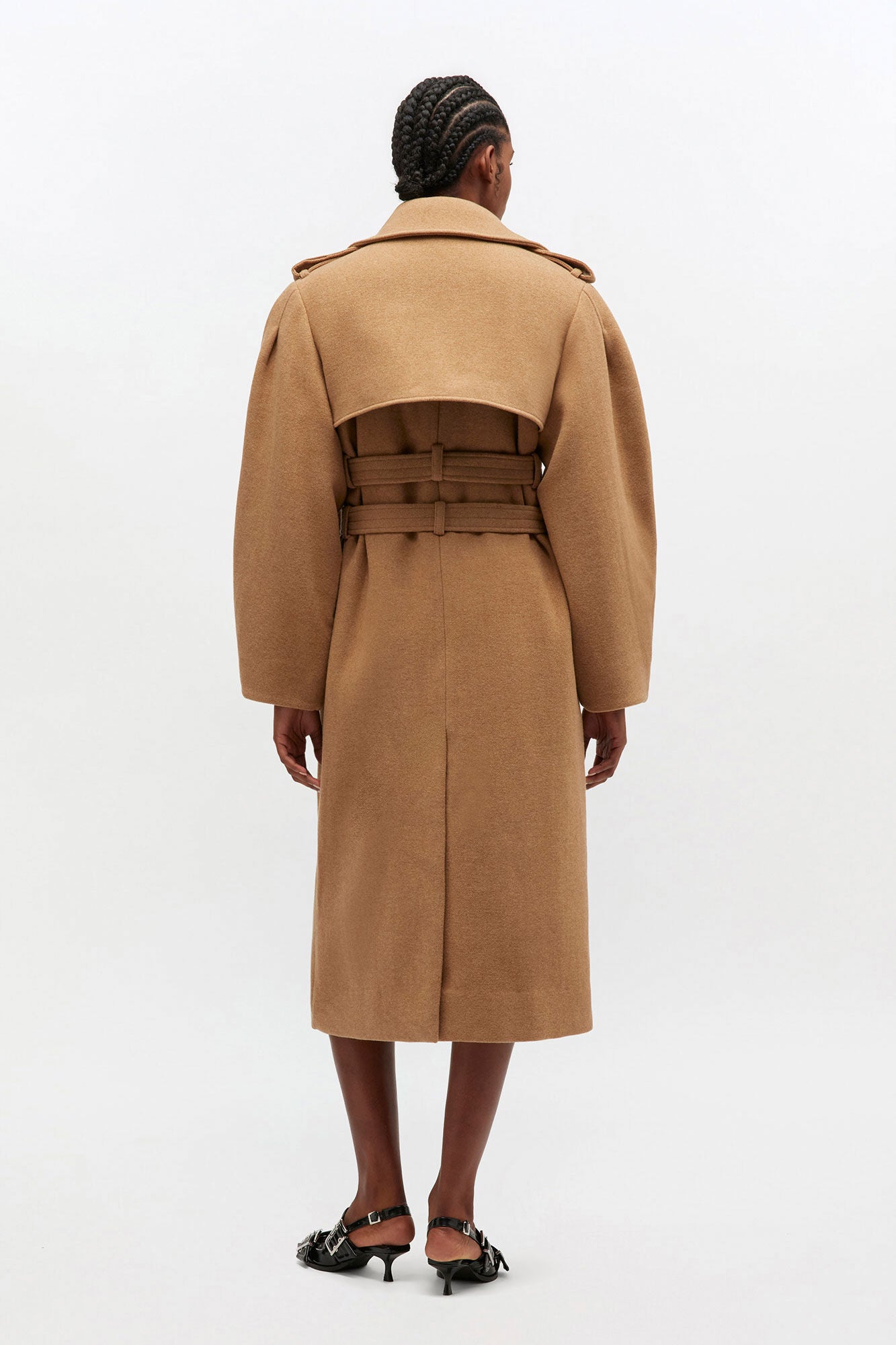 GANNI Outlet Wool Trench Coat