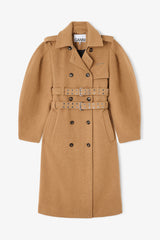 GANNI Outlet Wool Trench Coat