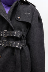 GANNI Hot Sale Wool Trench Coat