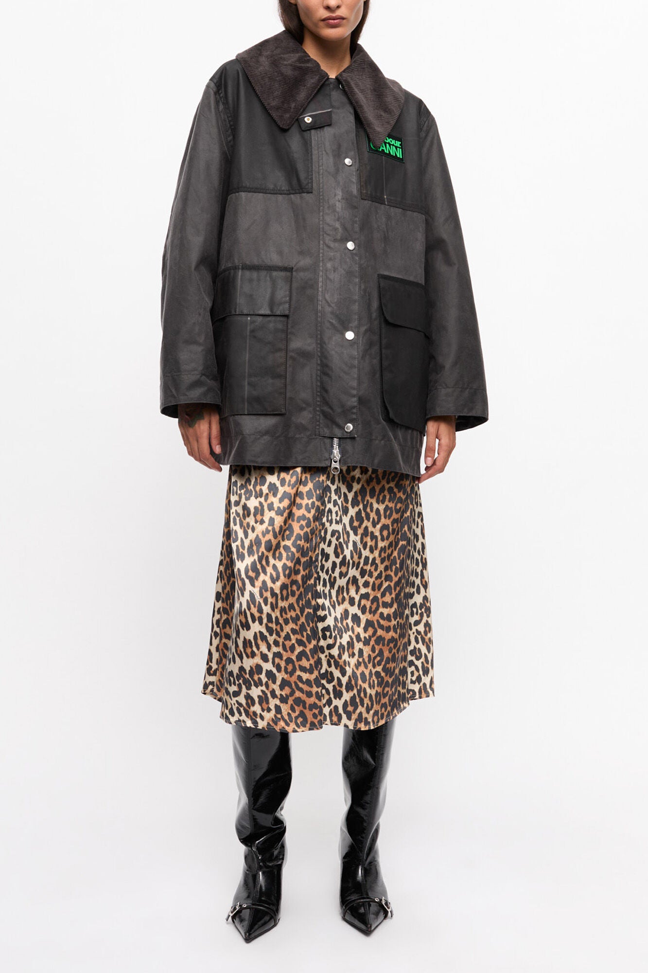 GANNI us GANNI x Barbour Waxed Duffle Coat