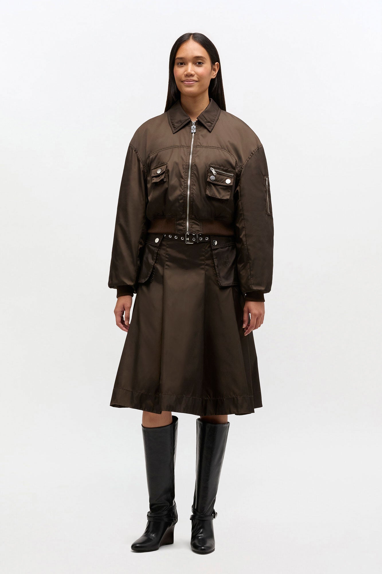 GANNI Online Duchesse Nylon Bomber Jacket