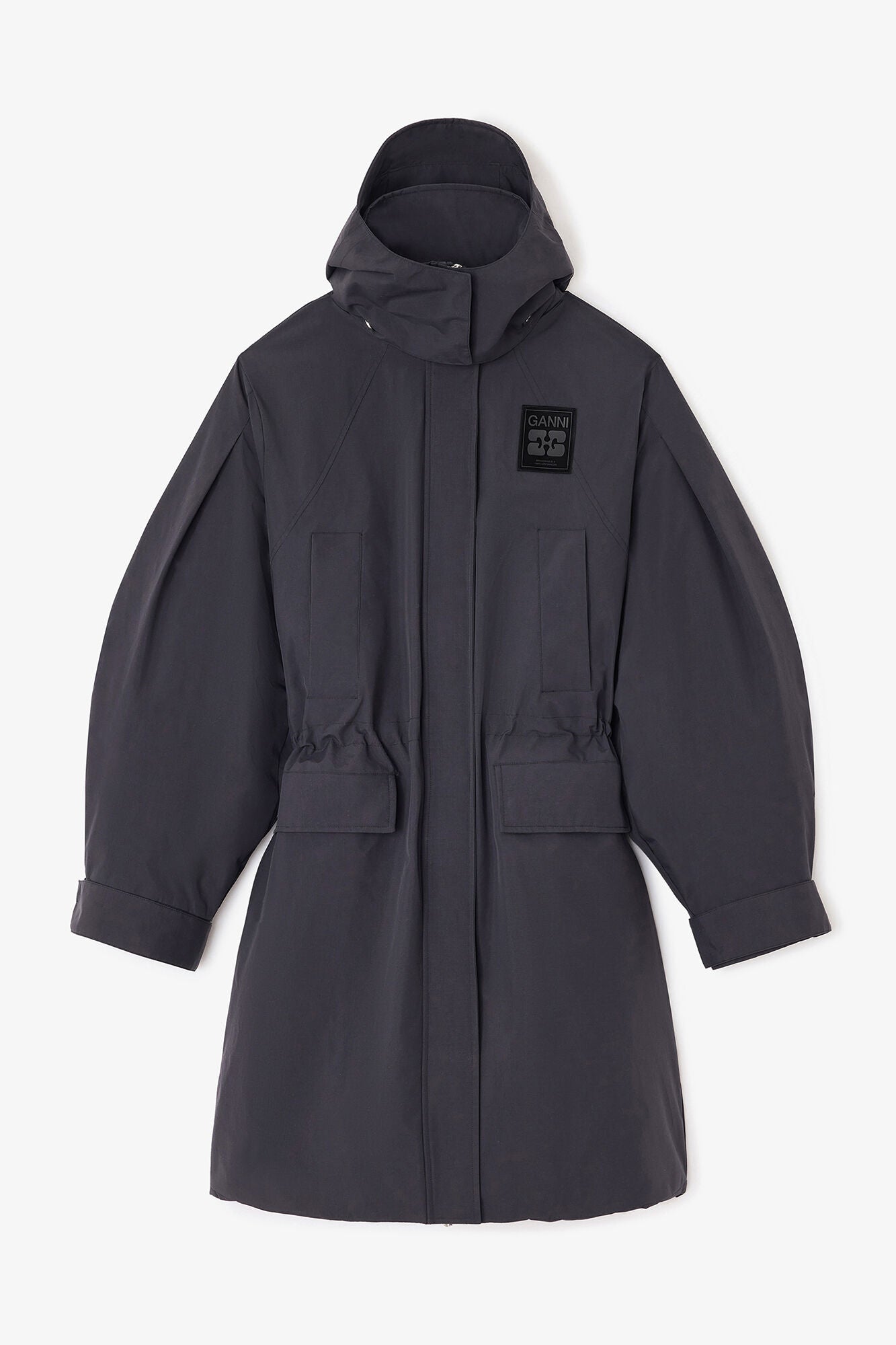 GANNI For Sale Oversized Dark Grey Tri-Layer Parka Coat