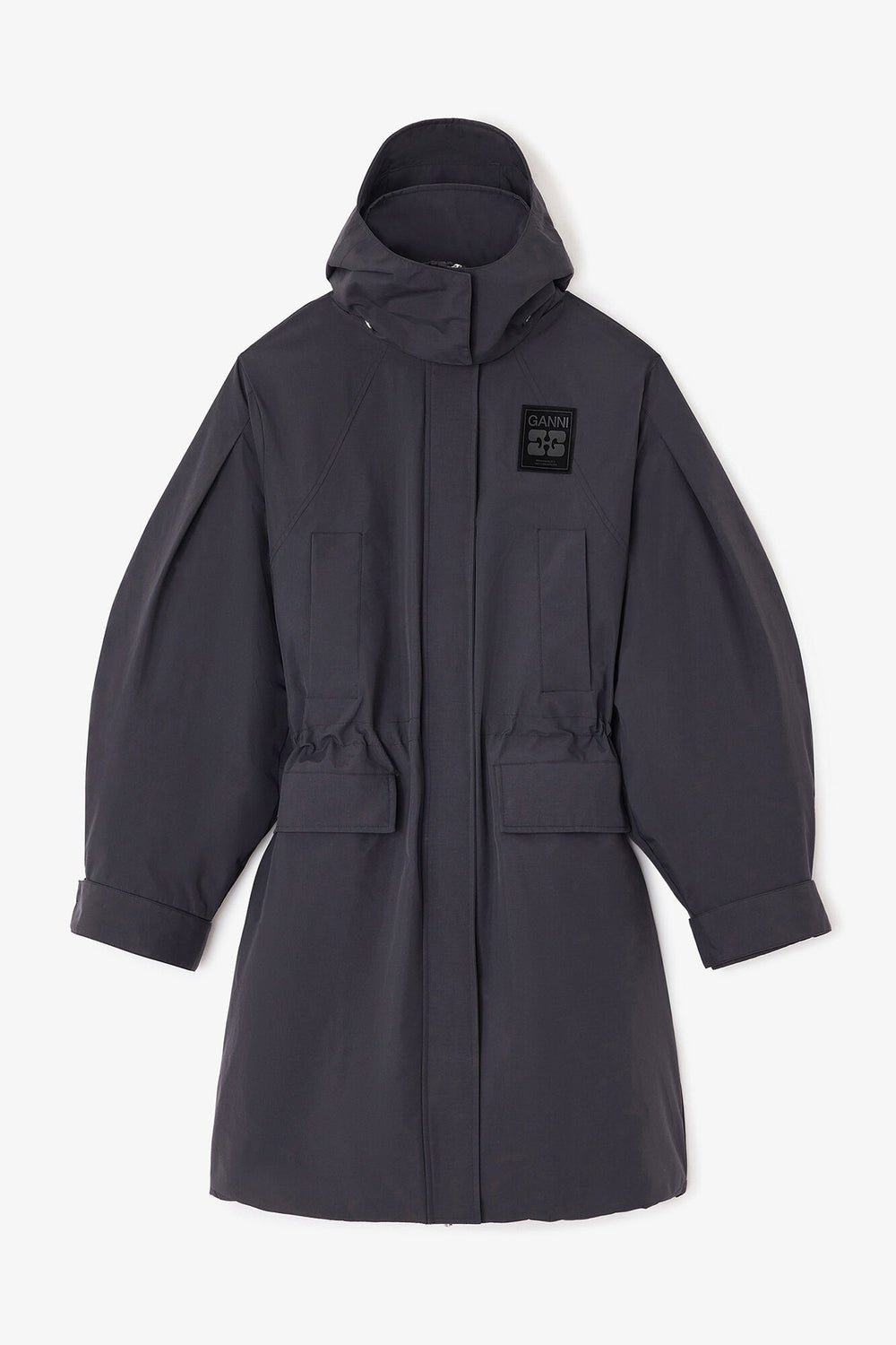 GANNI For Sale Oversized Dark Grey Tri-Layer Parka Coat