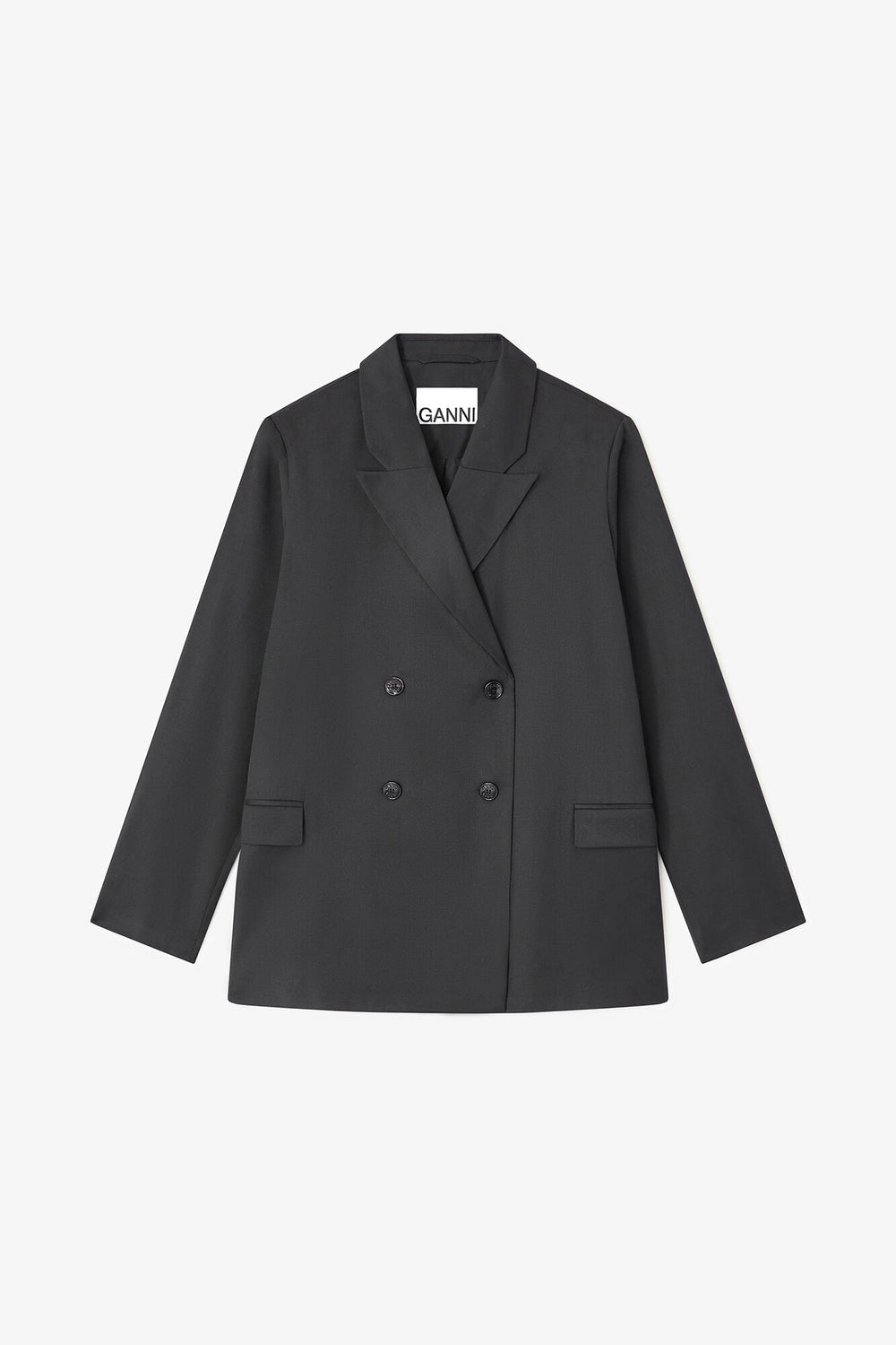 GANNI New Double-breasted Wool Blazer