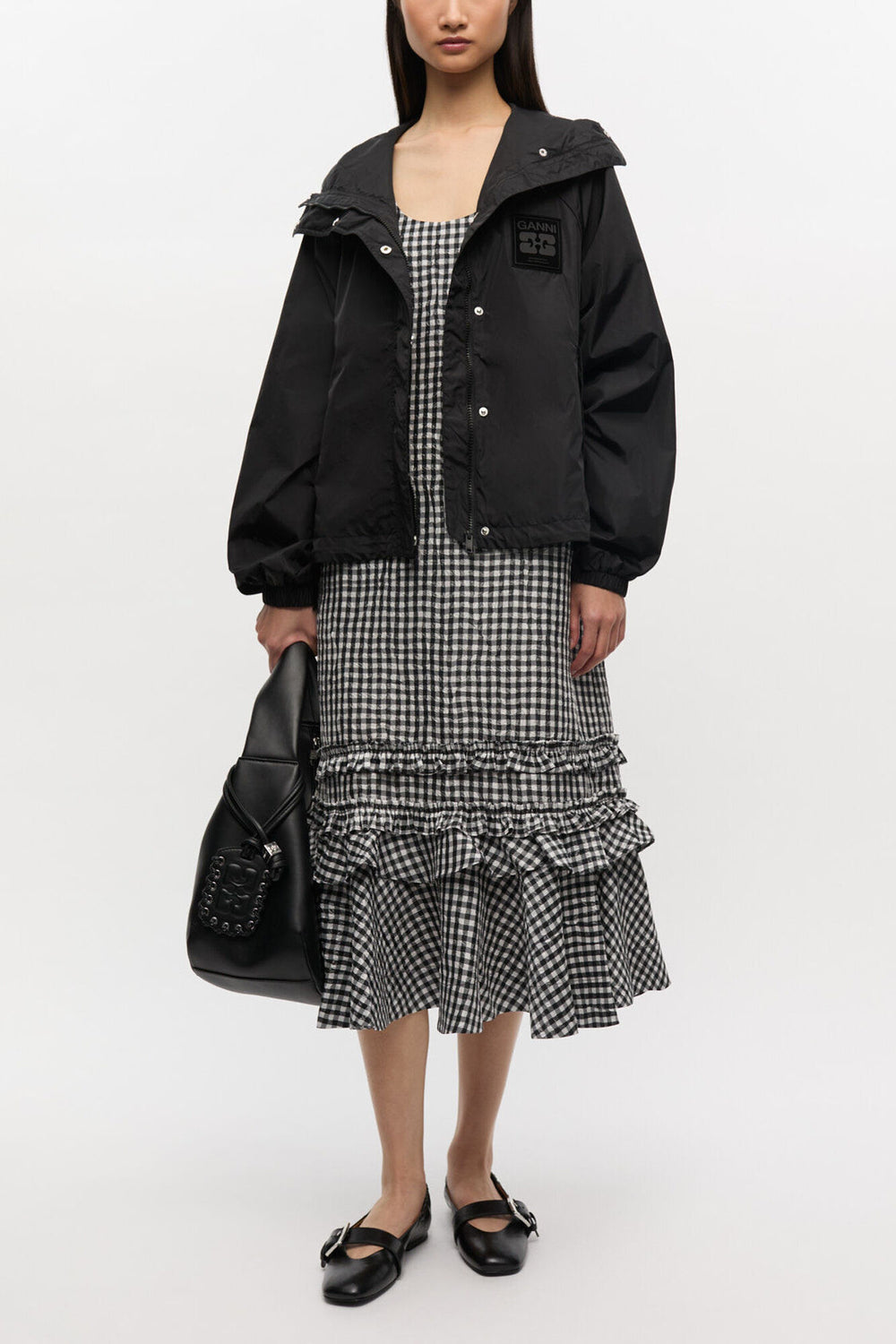 GANNI us Black Nylon Jacket