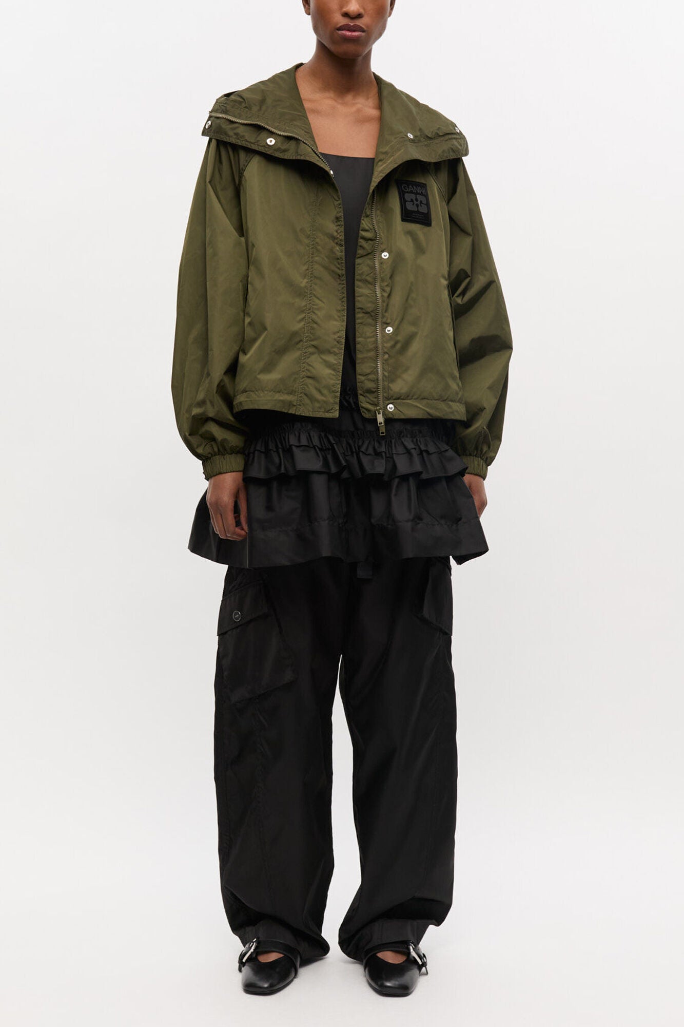 GANNI Online Green Nylon Jacket