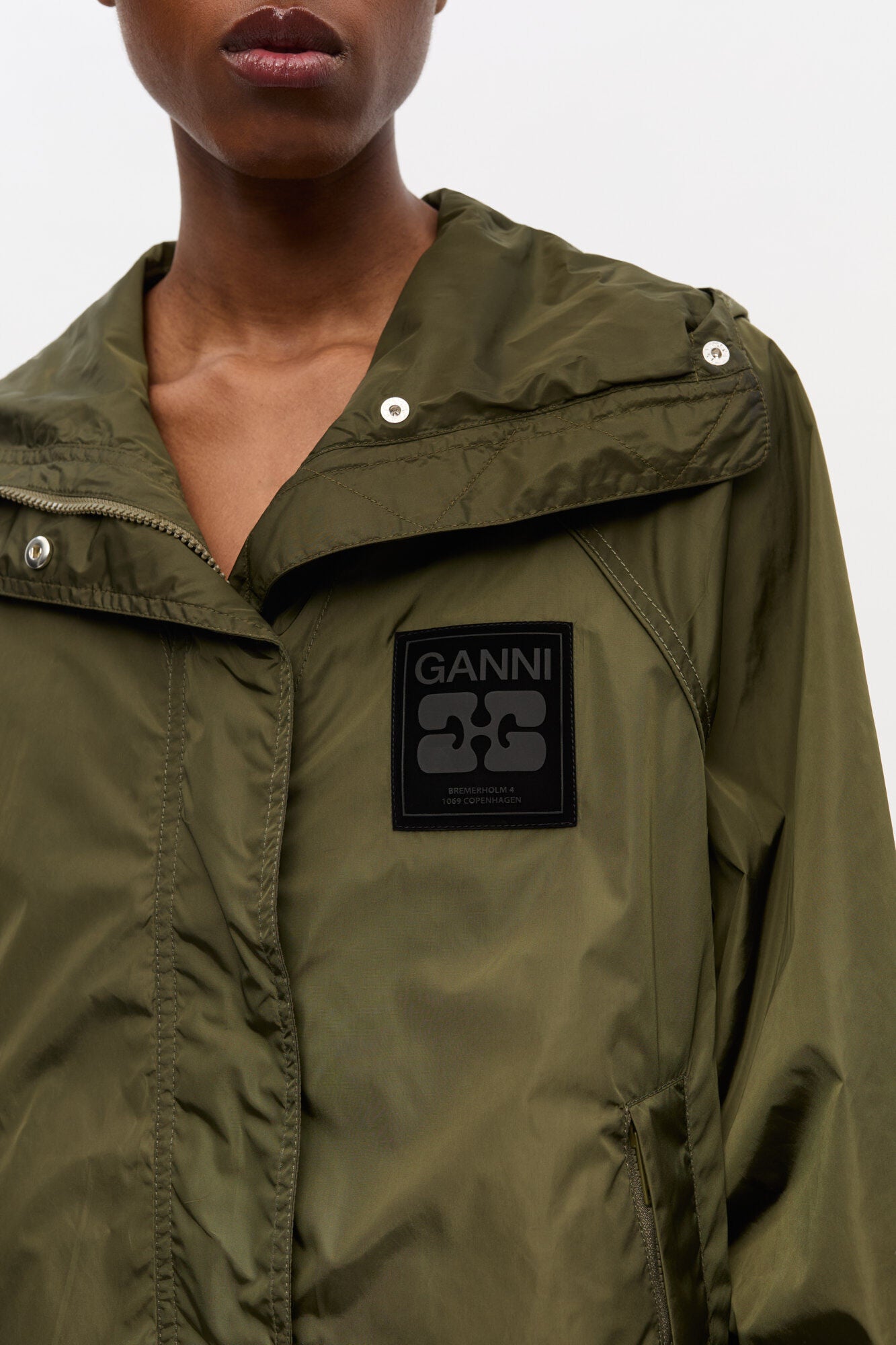 GANNI Online Green Nylon Jacket