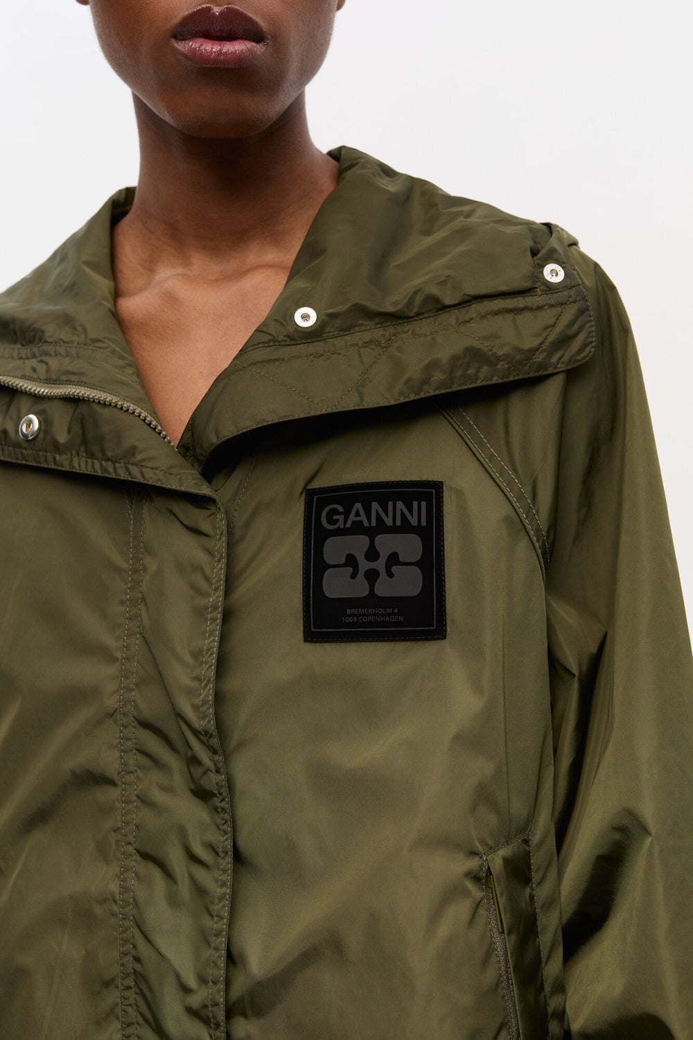 GANNI Online Green Nylon Jacket