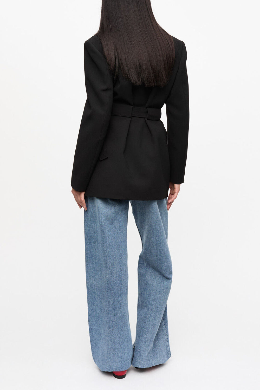 GANNI Sale Black Bonded Crepe Blazer