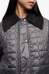 GANNI Discount Black Shiny Quilt Midi Jacket