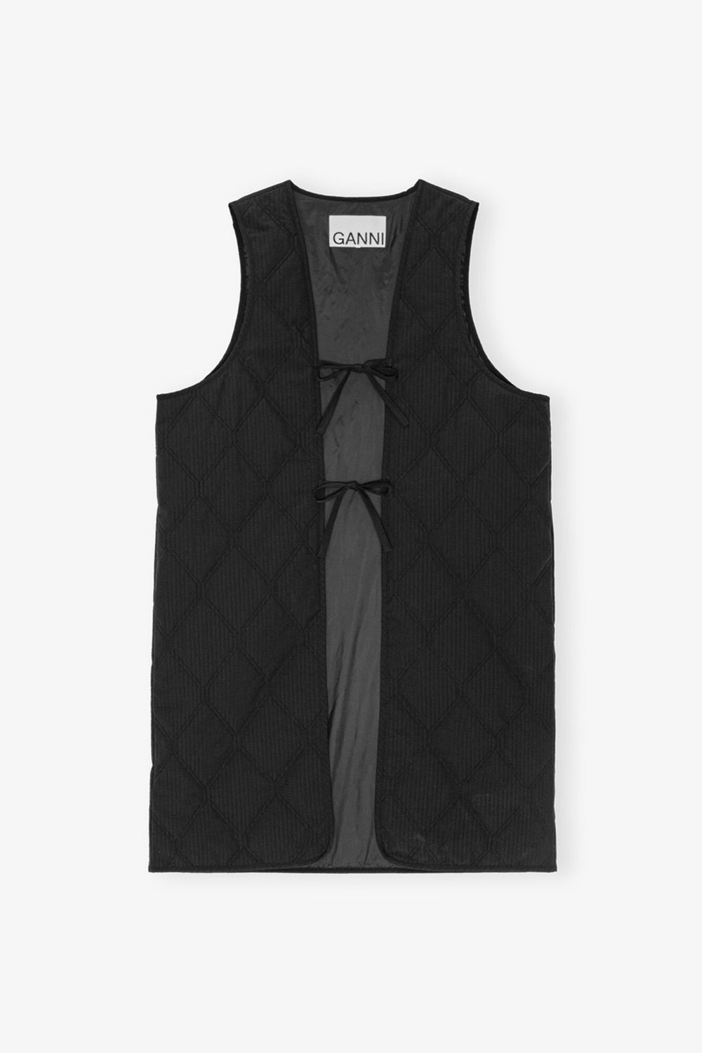 GANNI Hot Sale Black Tech Seersucker Oversized Shell Coat