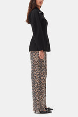 GANNI New Black Bonded Crepe Curve Sleeve Jacket