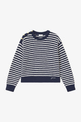 GANNI For Sale Dark Blue Striped Wool Sweater