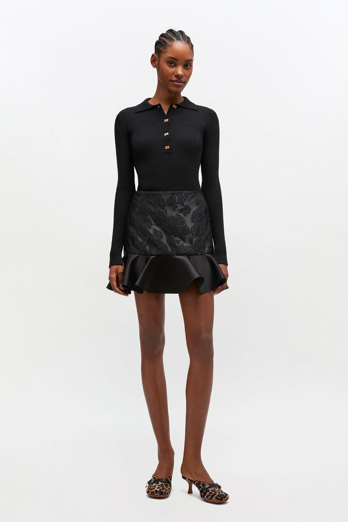 GANNI New Fine Sequin Knitted Polo