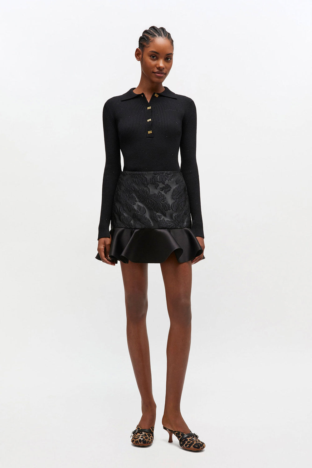 GANNI New Fine Sequin Knitted Polo