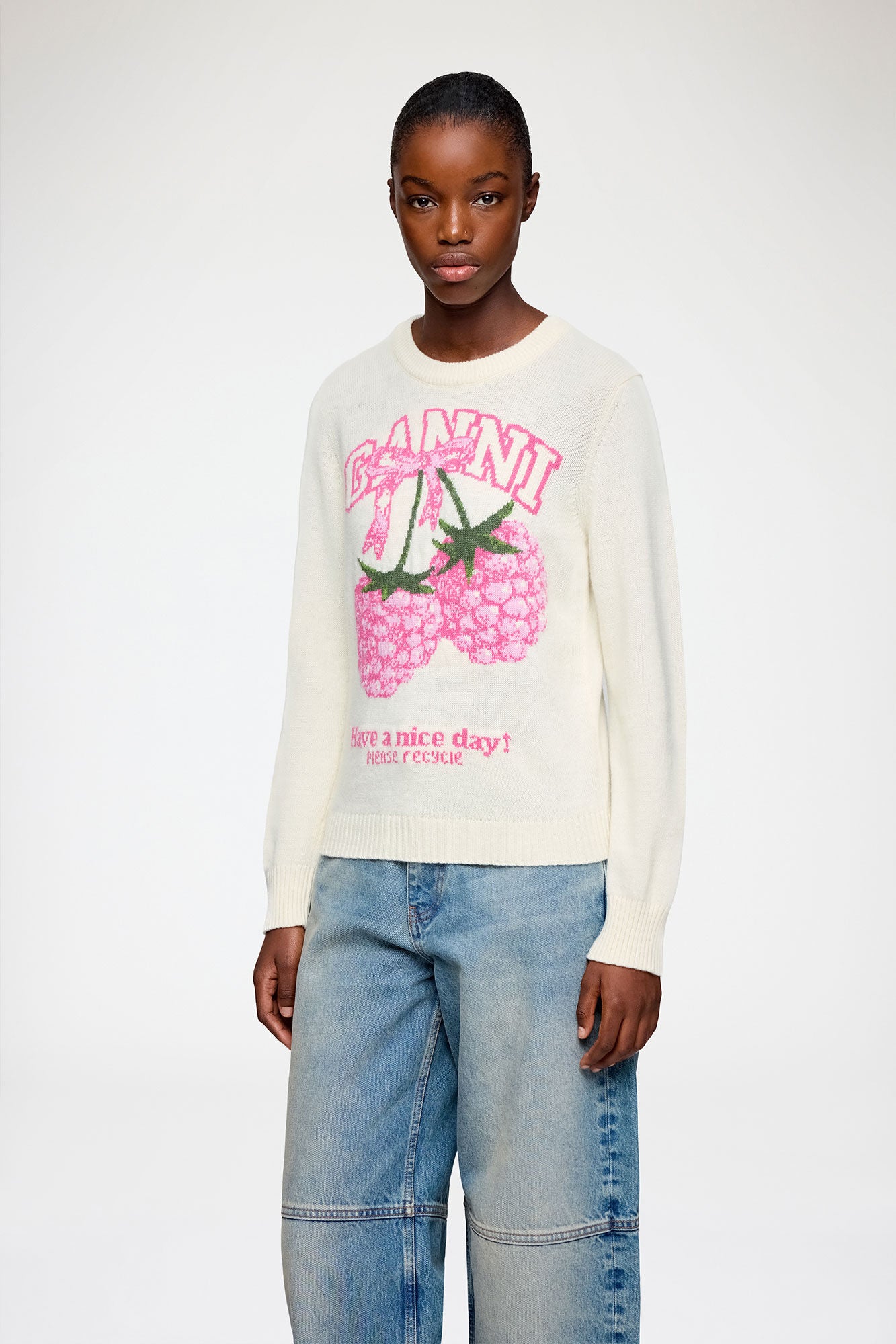 GANNI On Sale Sweater in Graphic Wool