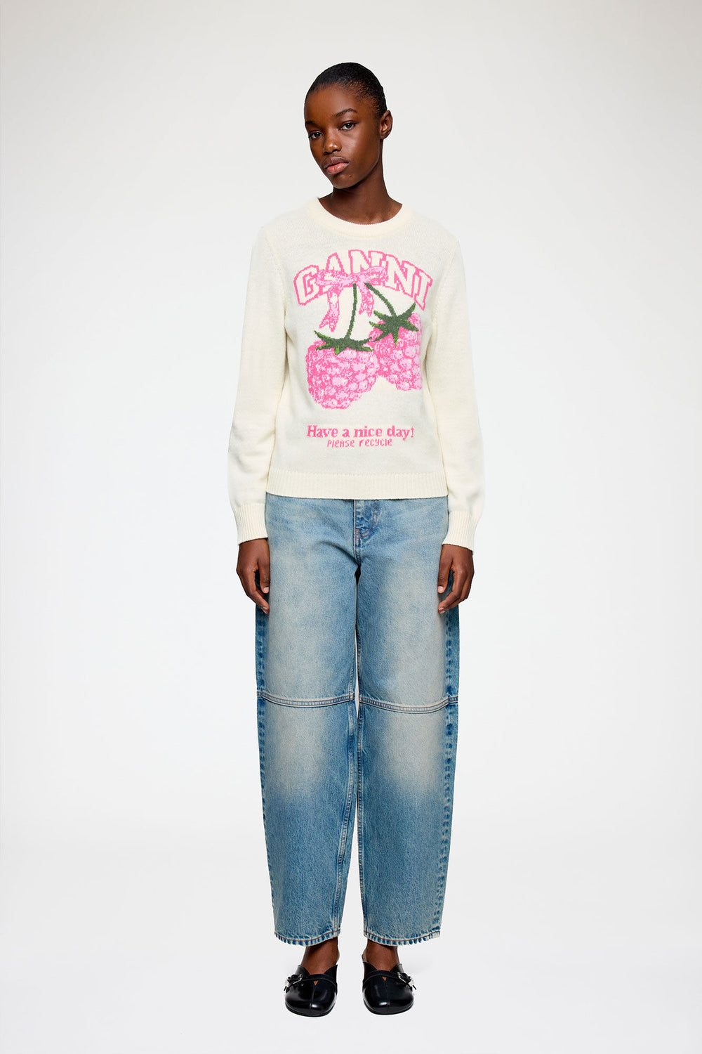 GANNI On Sale Sweater in Graphic Wool