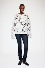 GANNI For Sale Hand Crochet Crewneck in White