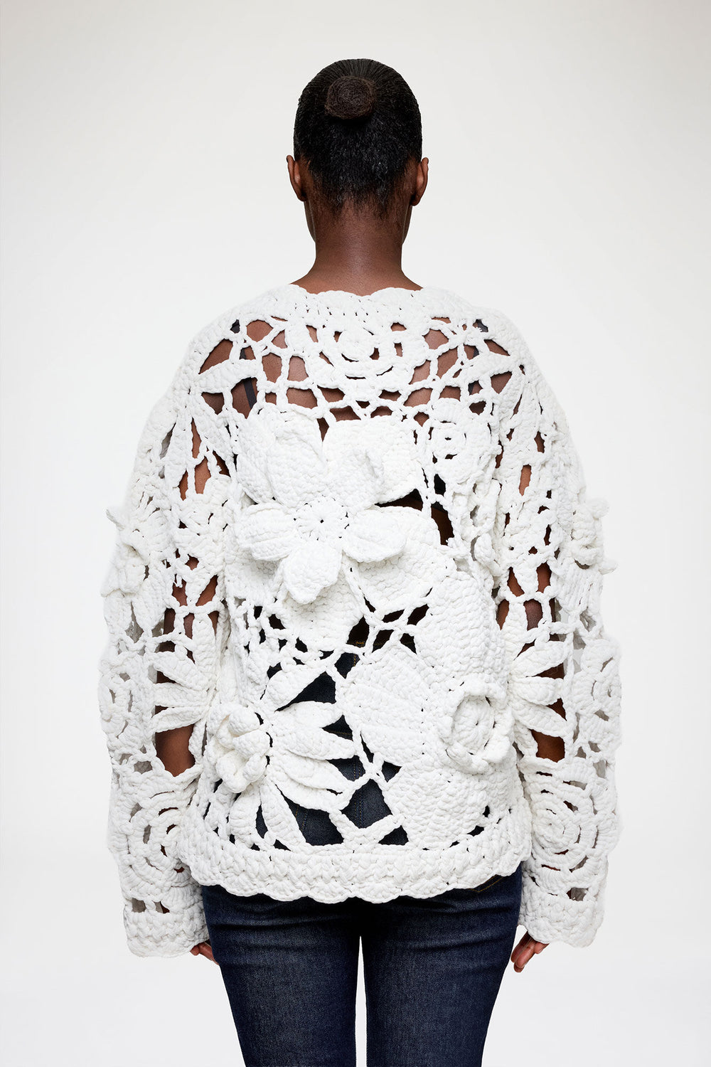GANNI For Sale Hand Crochet Crewneck in White