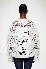 GANNI For Sale Hand Crochet Crewneck in White