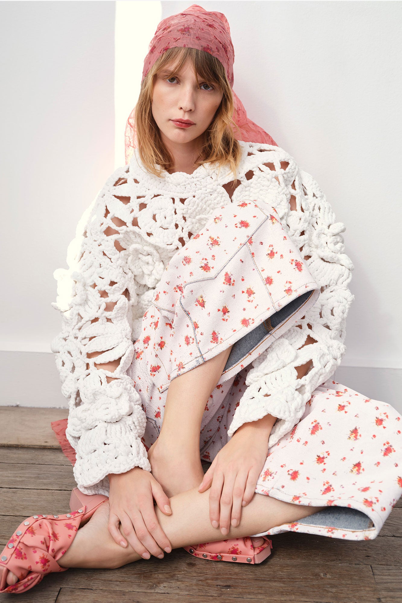 GANNI For Sale Hand Crochet Crewneck in White