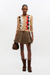 GANNI Hot Sale Argyle Print Cardigan