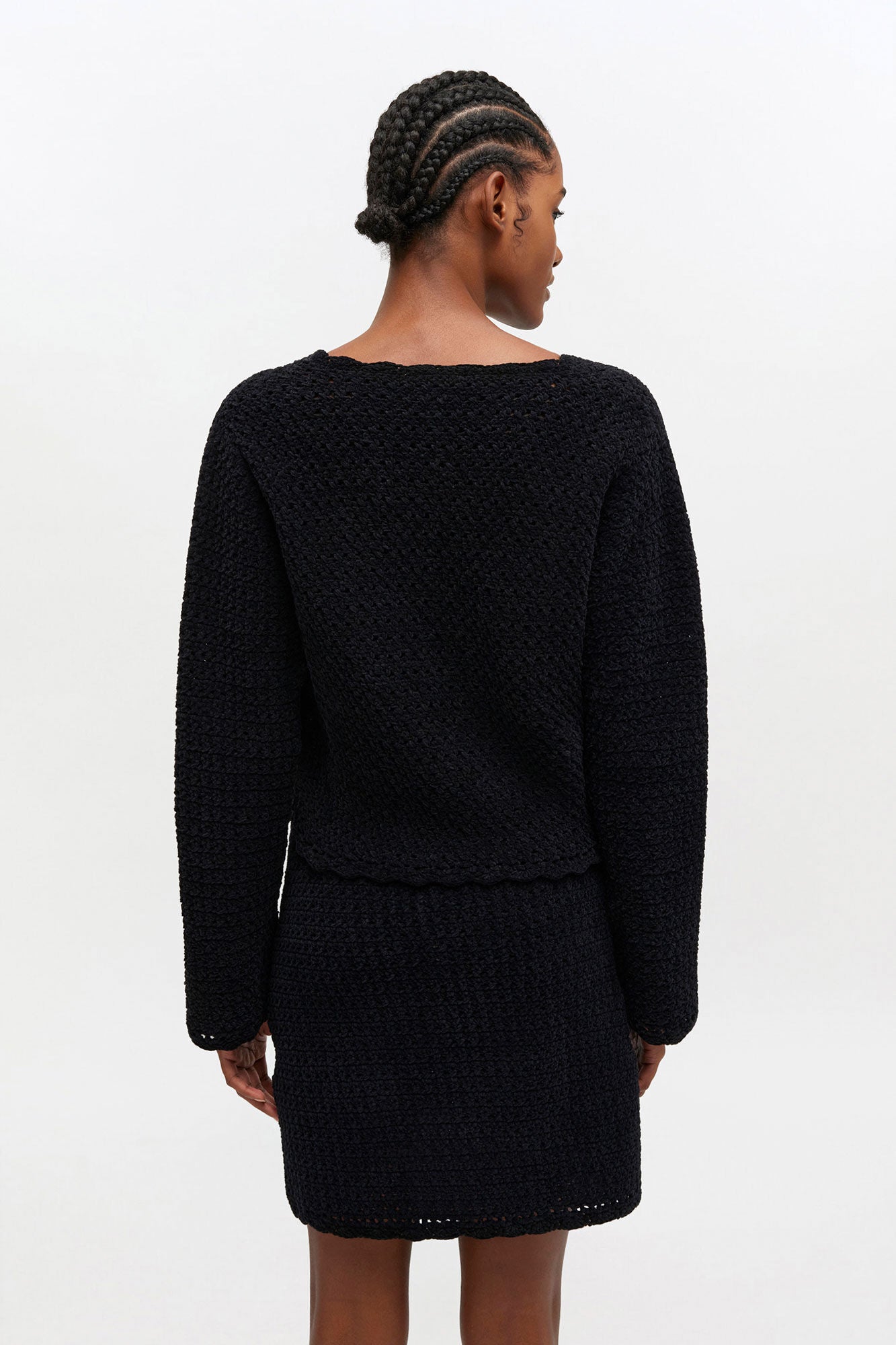 GANNI Online Black Crochet Cardigan